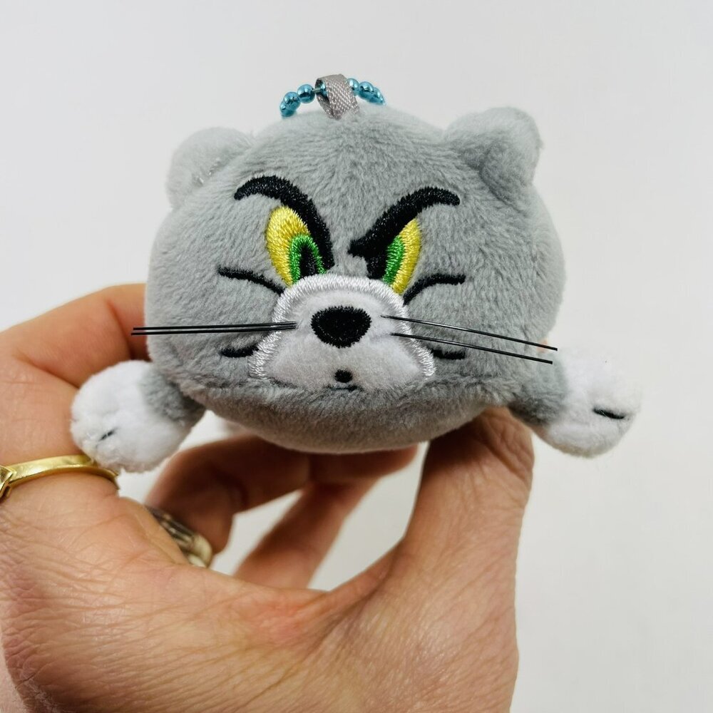 Tom Jerry Cat Plush Keyring Keychain 4” Big Cartoon Mascot Souvenir Grumpy Funny